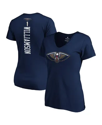 Women's Zion Williamson Navy New Orleans Pelicans 2019 Nba Draft Playmaker Name Number V-Neck T-Shirt