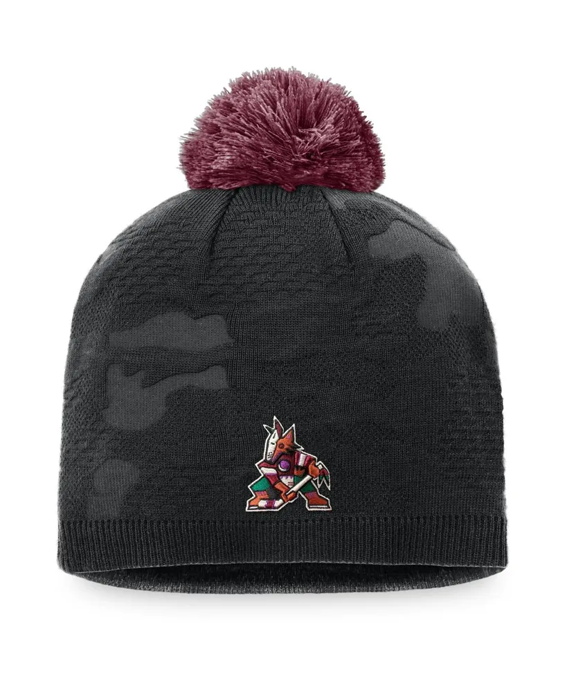 Women's Black Arizona Coyotes Authentic Pro Team Locker Room Beanie with Pom