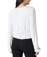 Lucky Brand Pointelle-Trim Surplice Top