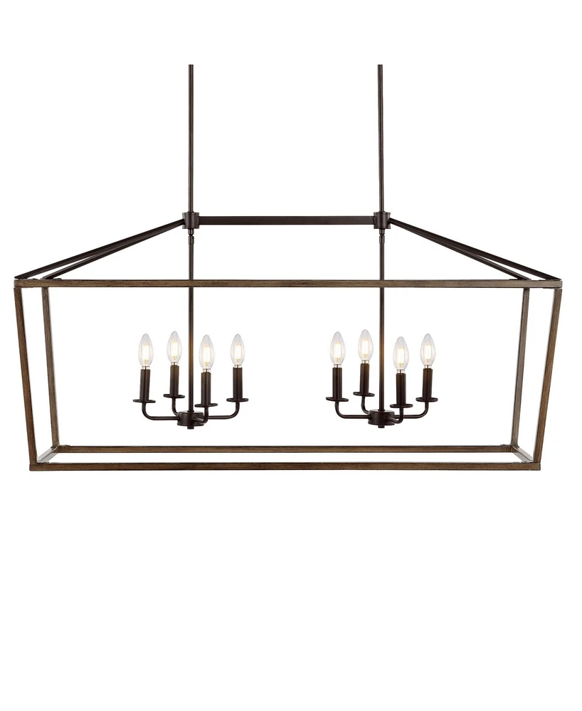 Oriana 8-Light Iron Farmhouse Industrial Lantern Led Pendant