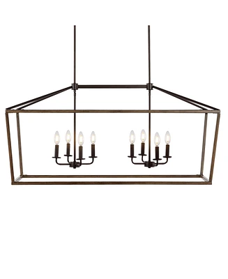 Oriana 8-Light Iron Farmhouse Industrial Lantern Led Pendant