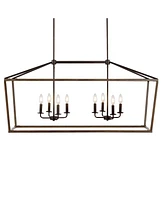 Oriana 8-Light Iron Farmhouse Industrial Lantern Led Pendant