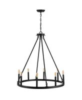 Oberto Ring 8-Light Rustic Farmhouse Led Chandelier