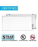 50-Watt Dimmable Integrated Led Flat Panel Flush Mount Light with 5500 Lumens 5000K, Set of 2