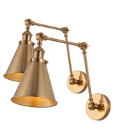 Rover Adjustable Classic Glam Arm Metal Led Wall Sconce, Set of 2 - Gold