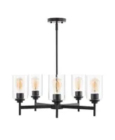 Orpheus 5-Light Farmhouse Industrial Iron Cylinder Led Chandelier