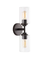Giles 2-Light Farmhouse Industrial Iron Cylinder Led Sconce