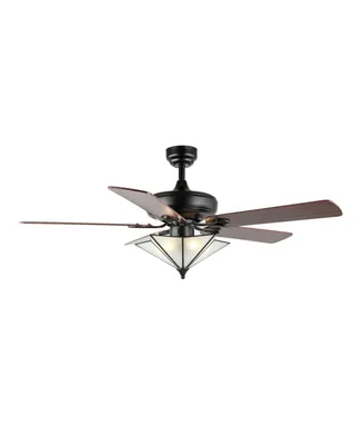 Moravia 5-Light Farmhouse Rustic Iron Star Shade Led Ceiling Fan with Remote