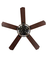 Braxton 4-Light Farmhouse Industrial Iron Drum Shade Led Ceiling Fan with Remote