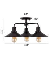 Calvin 3-Light Iron Industrial Led Pendant