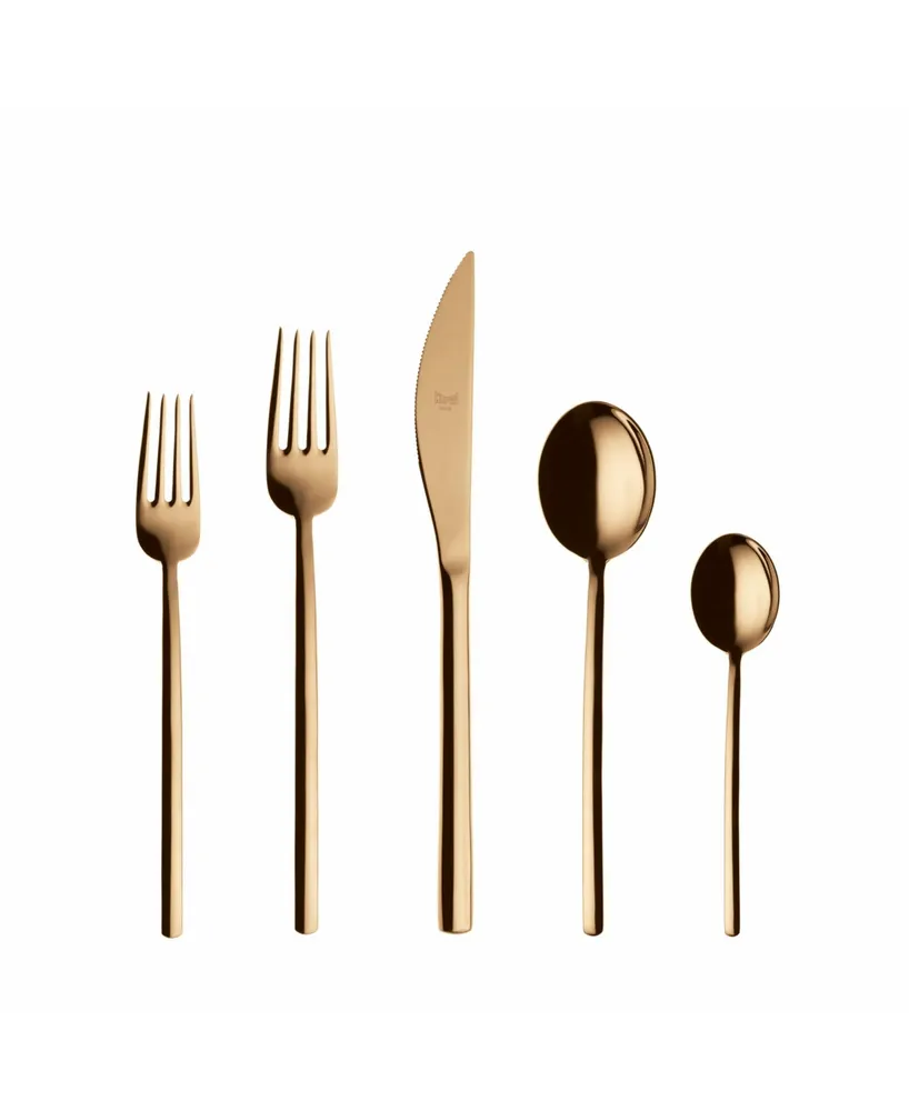 Due Oro Flatware Set, 5 Piece - Gold