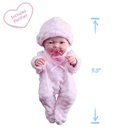 Mini La Newborn 9.5" Real Girl Baby Doll Pink Outfit - Girl