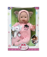 Berenguer Boutique 15" Soft Body Baby Doll Elephant Pink Outfit