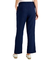 Charter Club Women's 100% Linen Drawstring Pants, Created for Macy's