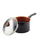 Farberware Glide Copper Ceramic Nonstick Straining 3 Qt Saucepan