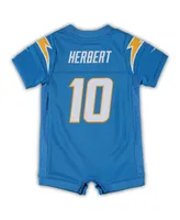 Infant Justin Herbert Powder Blue Los Angeles Chargers Game Romper Jersey