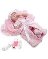 La Newborn Nursery 15.5" Soft Body Baby Doll Pink Outfit - Deluxe Set