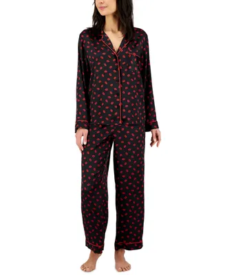 I.n.c. International Concepts Satin Notch Collar Pajama Set, Created for Macy's