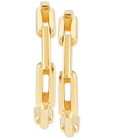Paperclip Link Small Hoop Earrings in 10k Gold (15mm)
