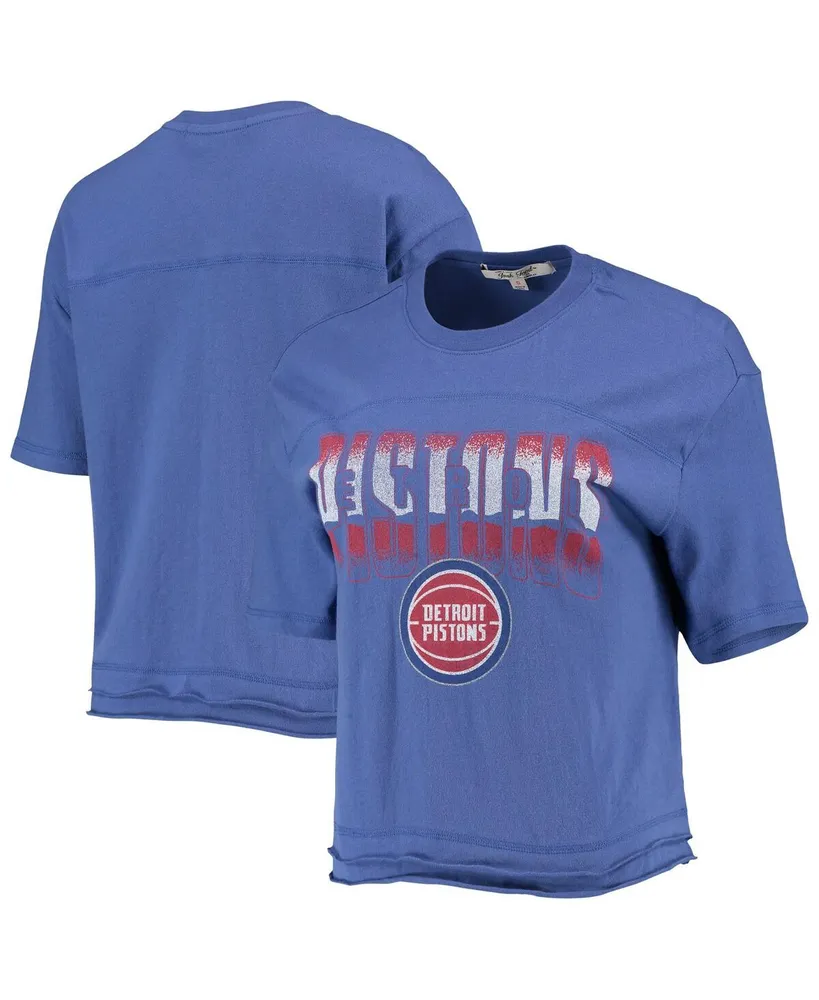 Women's Blue Detroit Pistons Gradient Crop Top