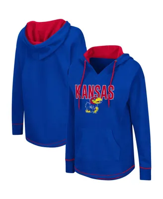 Women's Royal Kansas Jayhawks Tunic Pullover Hoodie