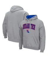 Colosseum Men's Louisiana Tech Bulldogs Arch and Logo Pullover Hoodie