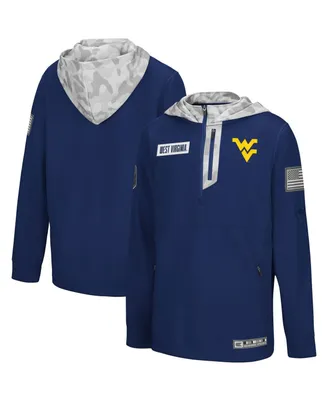 Big Boys Navy, Arctic Camo West Virginia Mountaineers Oht Military-Inspired Appreciation Shellback Quarter-Zip Hoodie