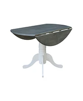 42" Dual Drop Leaf Dining Table with 2 Splat Back Chairs, 3 Piece Dining Set