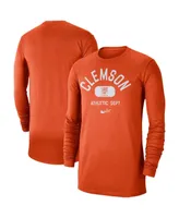 Men's Orange Clemson Tigers Textured Long Sleeve T-shirt