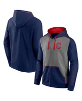 Men's Navy, Heathered Gray Cleveland Indians Expansion Team Full-Zip Hoodie