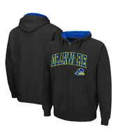 Men's Black Delaware Fightin' Blue Hens Arch Logo 3.0 Full-Zip Hoodie