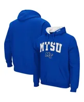 Men's Royal Mid. Tenn. St. Blue Raiders Arch and Logo Pullover Hoodie