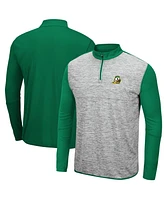 Men's Heathered Gray, Green Oregon Ducks Prospect Quarter-Zip Jacket