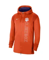 Men's Orange Clemson Tigers 2021 Sideline Performance Full-Zip Hoodie