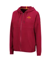 Women's Cardinal Iowa State Cyclones 2-Hit Full-Zip Hoodie