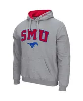 Men's Colosseum Smu Mustangs Arch & Logo Pullover Hoodie