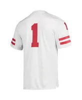 Men's 1 White Nebraska Huskers Team Premier Football Jersey