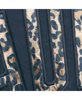 Women's Navy Auburn Tigers Dallas Animal Print Raglan Pullover Sweatshirt