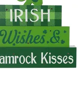 Glitzhome 11.5" Lighted St. Patrick's Wooden Block Table Sign