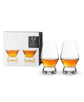 Viski Footed Crystal Scotch Glasses, Set of 2, 8 Oz