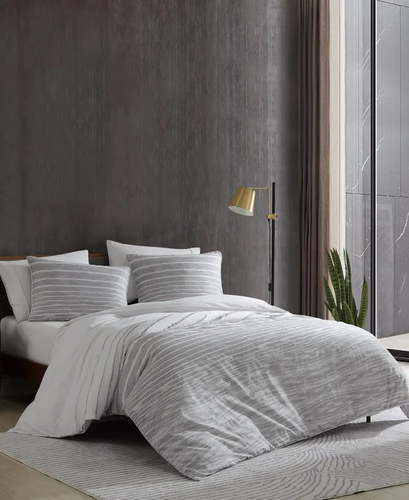 Closeout! Kenneth Cole New York Abstract Stripe Comforter Set, King