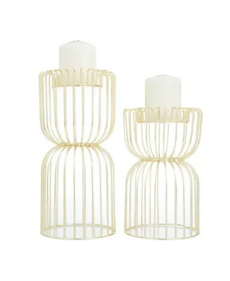 CosmoLiving by Cosmopolitan Glam Candle Holder, Set of 2 - Gold