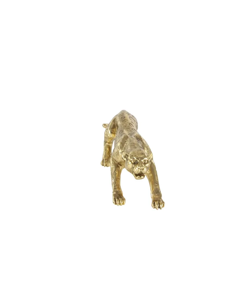 Glam Leopard Sculpture, 8" x 34" - Gold