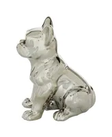 CosmoLiving by Cosmopolitan Ceramic Glam Dog Sculpture, 12" x 6" - Silver