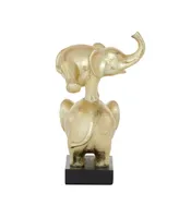 Contemporary Elephant Sculpture, 10" x 8" - Gold