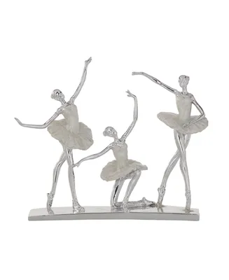Glam Dancer Sculpture, 12" x 14" - Silver