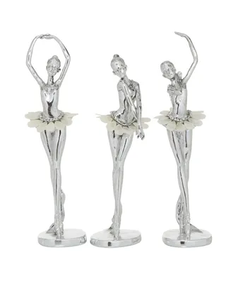 Glam Dancer Sculpture, Set of 3 - Silver
