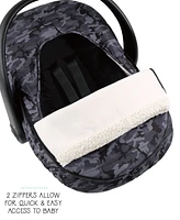The Peanutshell Car Seat Cover, Winter Carseat Canopy, Car Seat Cover for Baby Boys, Black Camo