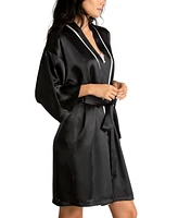 Linea Donatella Bride Satin Wrap Robe, Cami & Tap Shorts Set