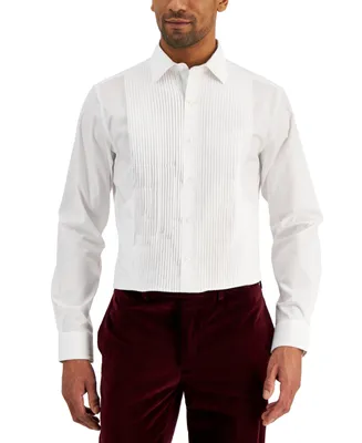 Alfani Men's Slim Fit Pleated Panel Formal Shirt, Created for Macy's